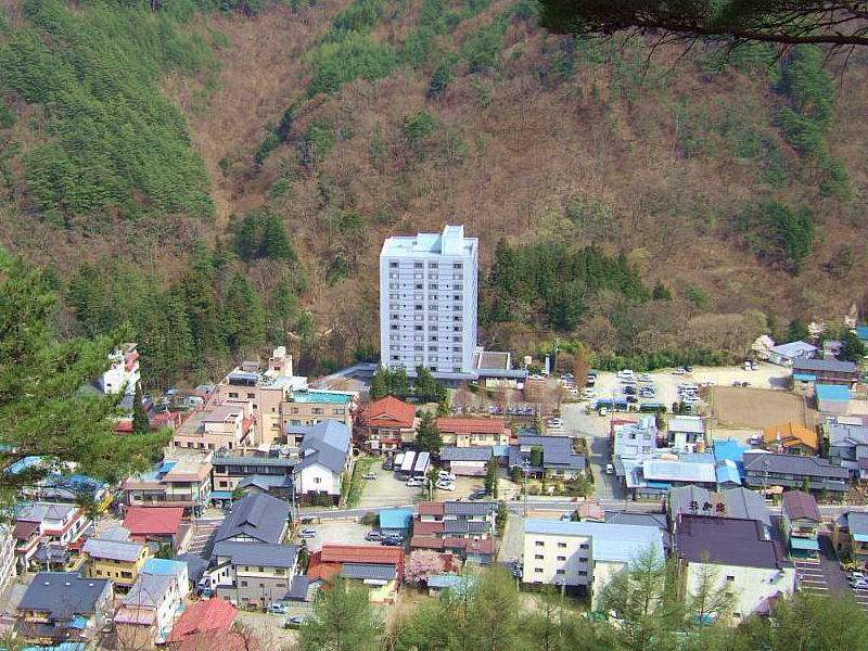 展望台から見下ろした鹿教湯温泉の温泉街