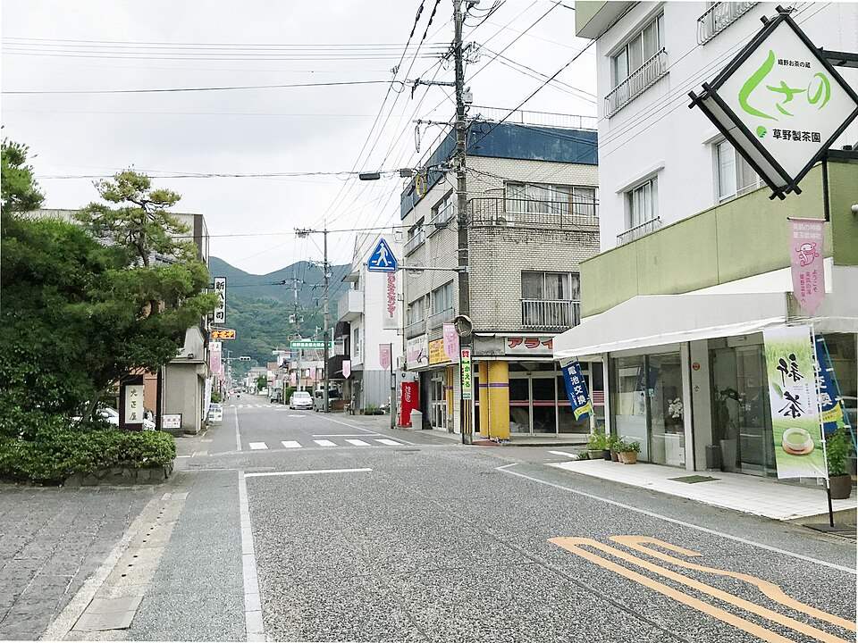 嬉野温泉の本通り(下宿)の街並み